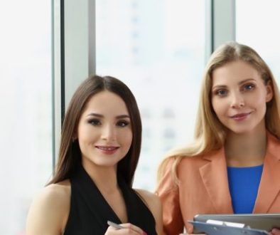 Confident team of successful people, men and women employees pose for collective picture
