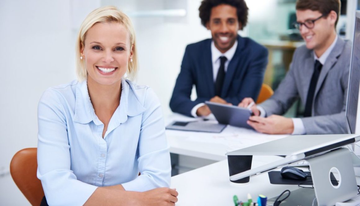 Happy to be pursuing my career. Portrait of a confident business