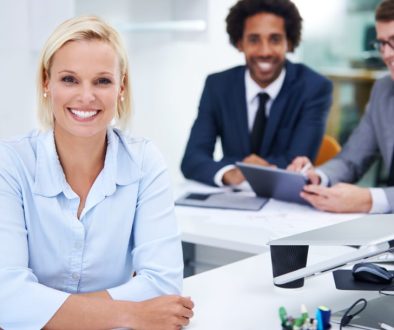 Happy to be pursuing my career. Portrait of a confident business